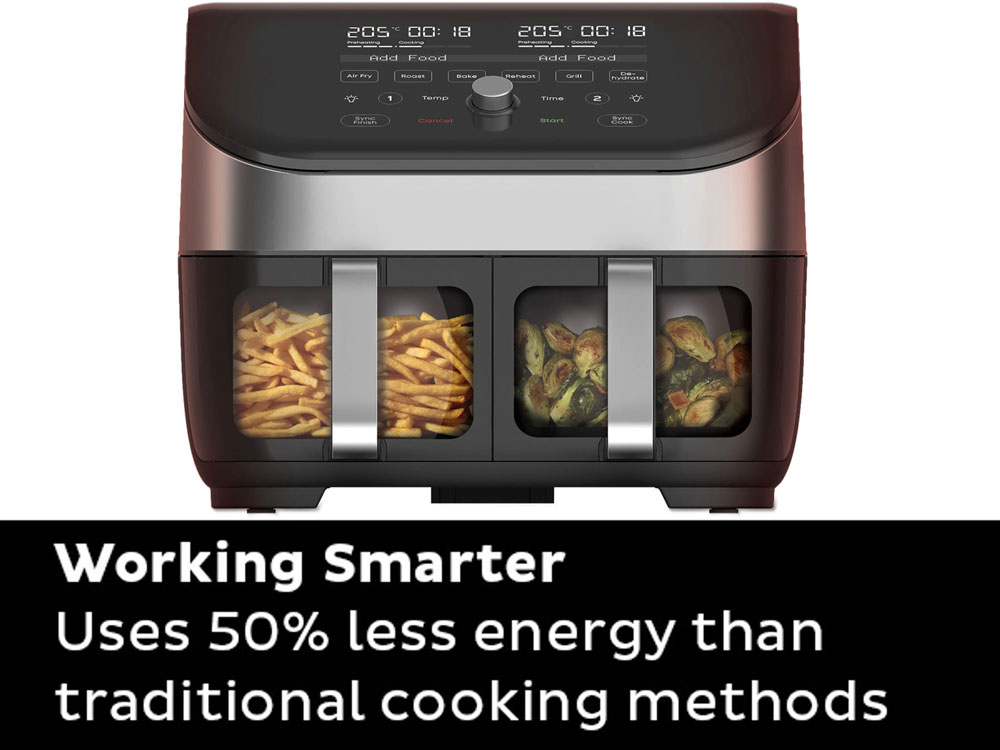 Instant™ Vortex® Plus Dual 8-quart Stainless Steel Air Fryer with ClearCook