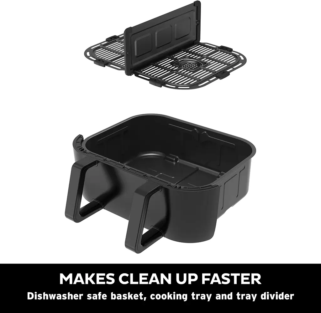 Instant Vortex VersaZone Friteuse à air 8 en 1 avec option double panier,  par les fabricants de Instant Pot avec technologie EvenCrisp, panier  anti-adhésif et passe au lave-vaisselle, application avec : 
