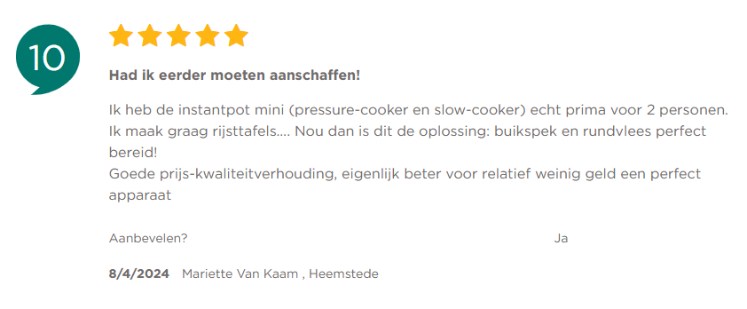 Instant Pot Kiyoh Beoordeling Review